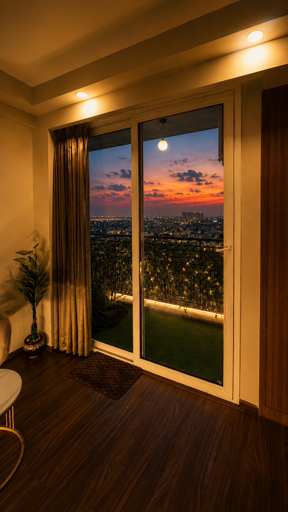 Balcony at night